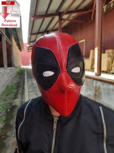 手工皮具图纸 死侍面具图纸st001-皮艺果手工皮具图纸