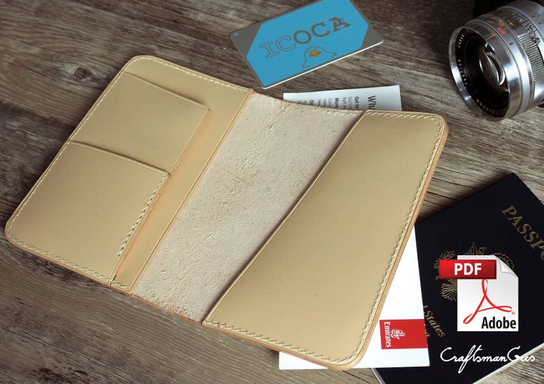 图片[2]-手工皮具图纸 护照夹cr013-皮艺果手工皮具图纸