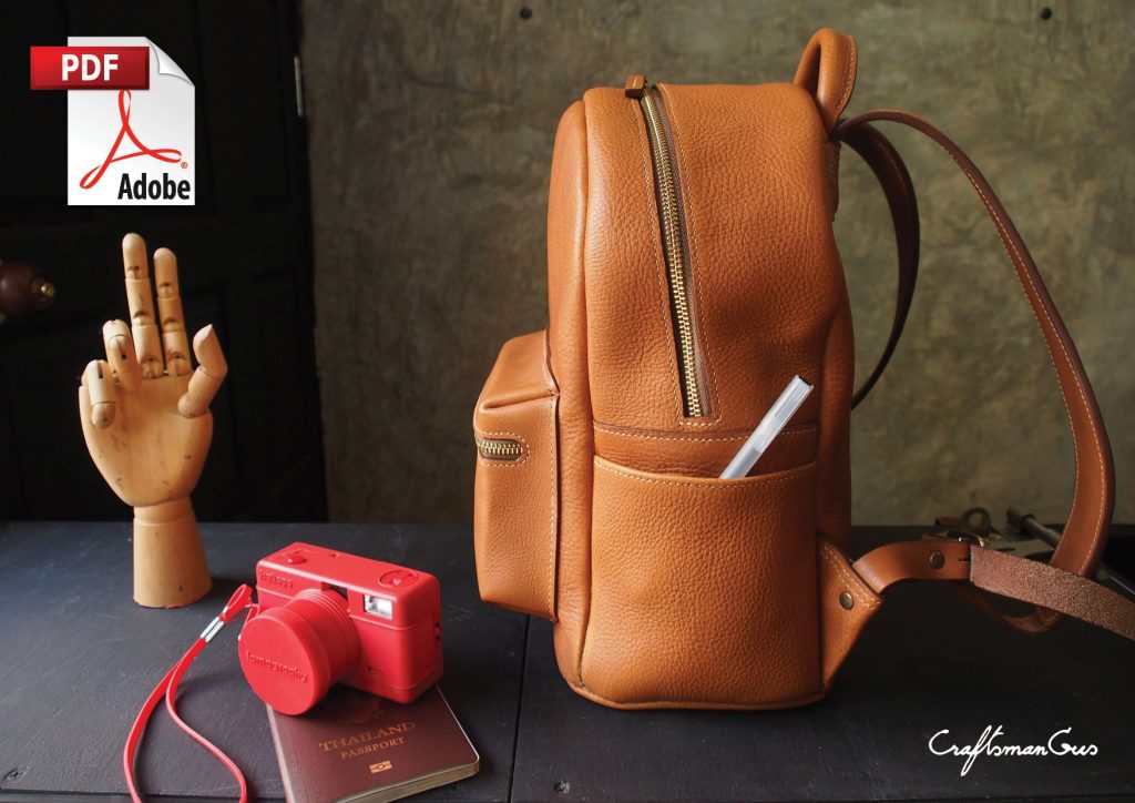 图片[2]-手工皮具图纸 双肩背包 cr031-皮艺果手工皮具图纸