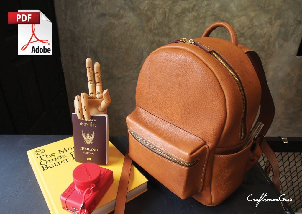 图片[4]-手工皮具图纸 双肩背包 cr031-皮艺果手工皮具图纸