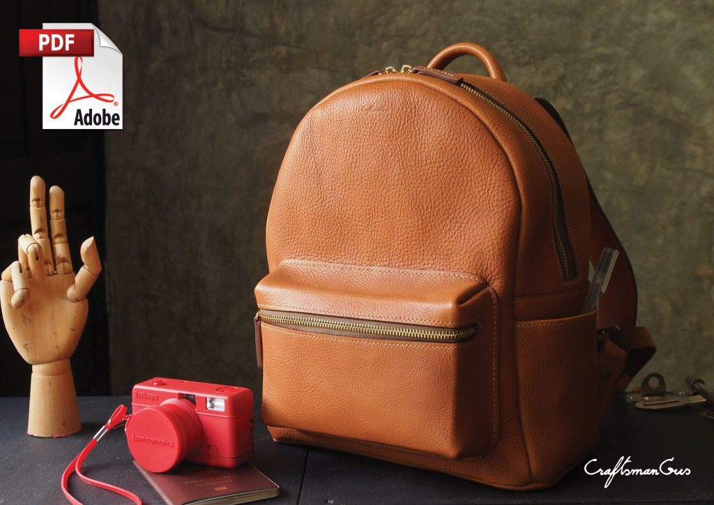 图片[1]-手工皮具图纸 双肩背包 cr031-皮艺果手工皮具图纸