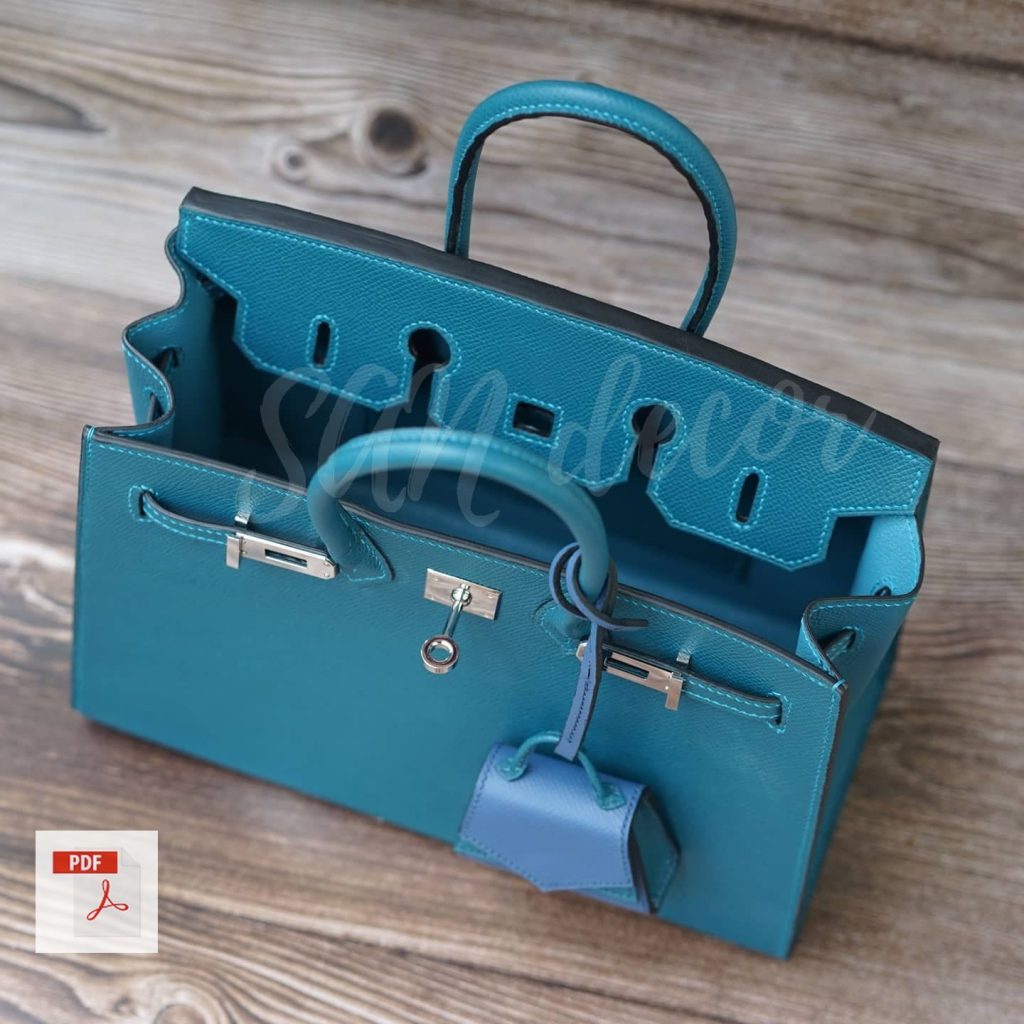 图片[1]-手工皮具图纸 铂金包（25 /35cm) ds001-皮艺果手工皮具图纸