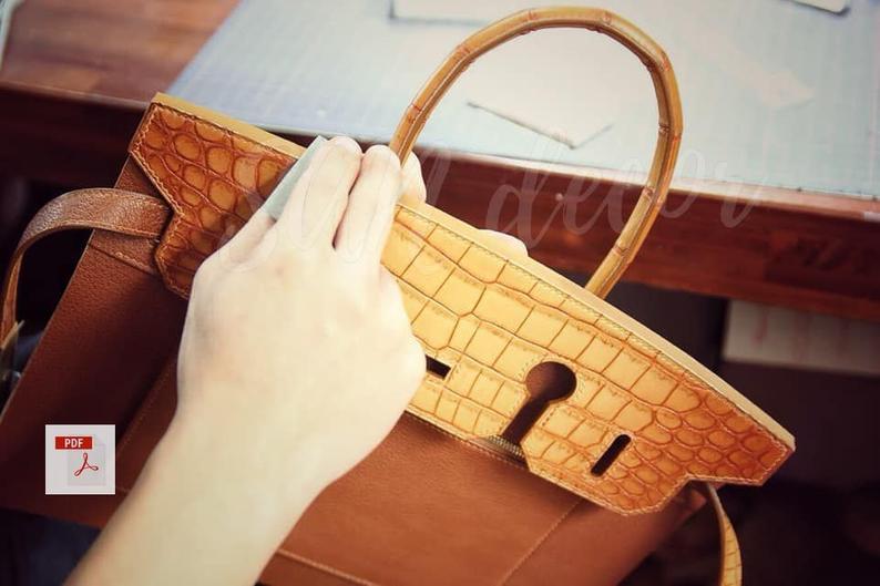 图片[2]-手工皮具图纸 铂金包（25 /35cm) ds001-皮艺果手工皮具图纸