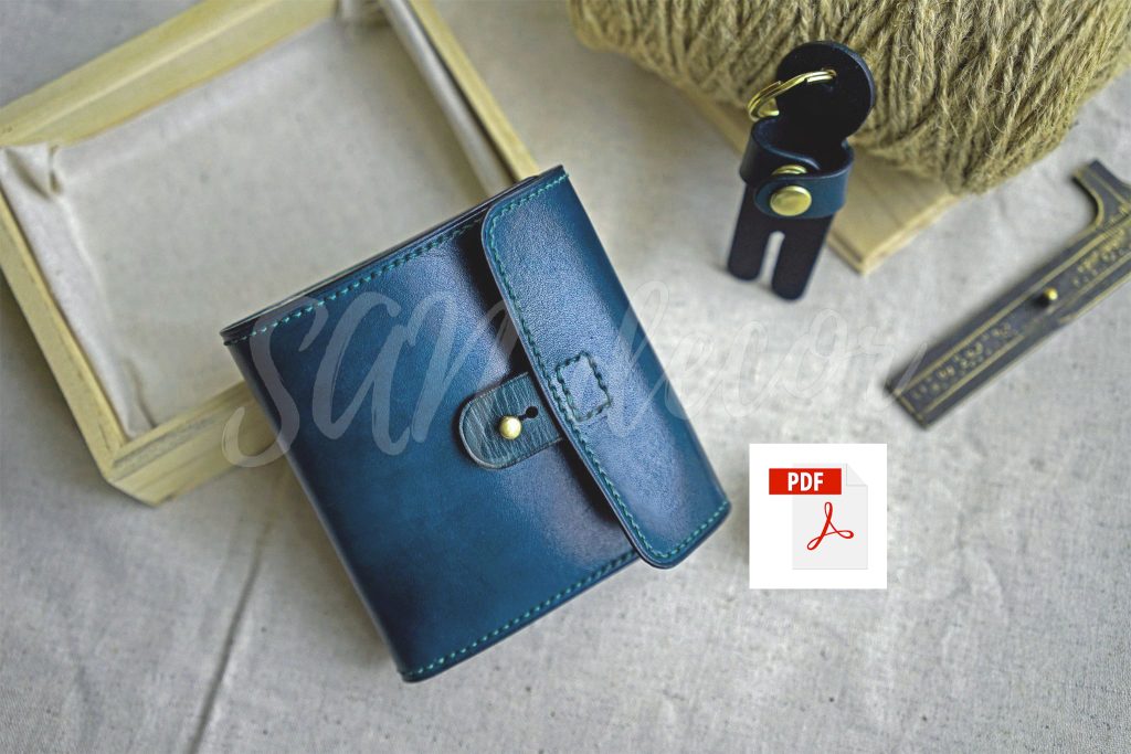 图片[1]-手工皮具图纸 对折卡包ds006-皮艺果手工皮具图纸