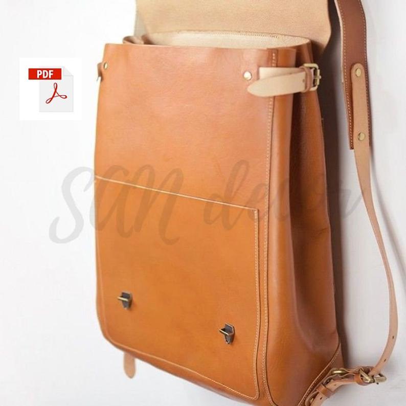 图片[3]-手工皮具图纸 双肩书包ds011-皮艺果手工皮具图纸