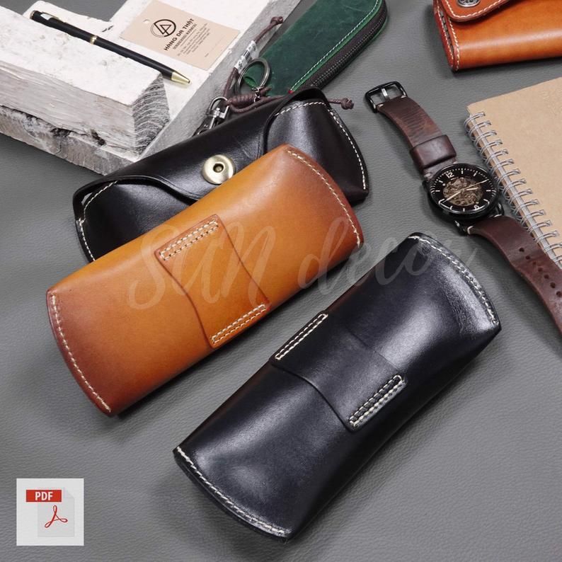 图片[2]-手工皮具图纸 眼镜盒ds014-皮艺果手工皮具图纸