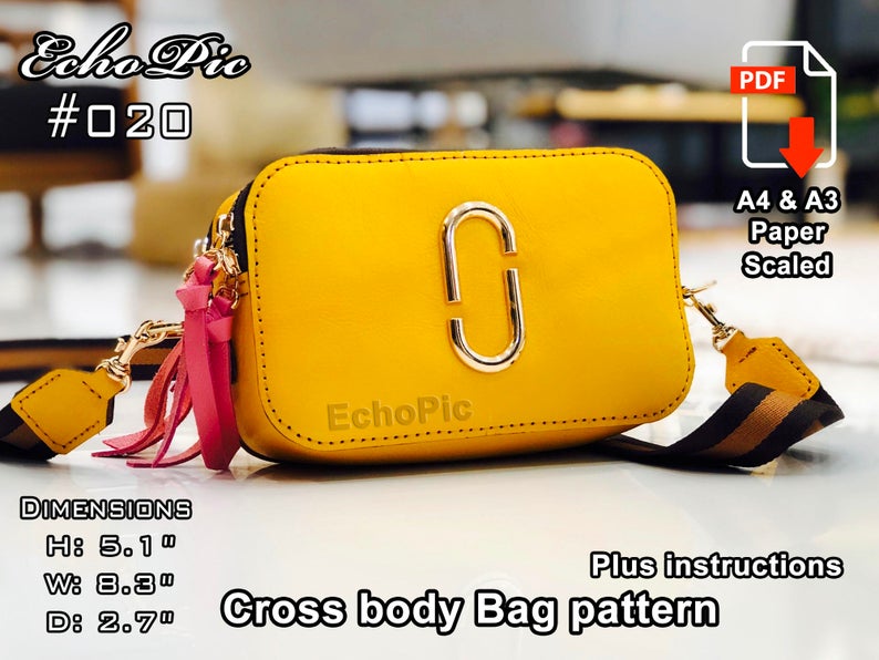 手工皮具图纸 小挎包ec002-皮艺果手工皮具图纸