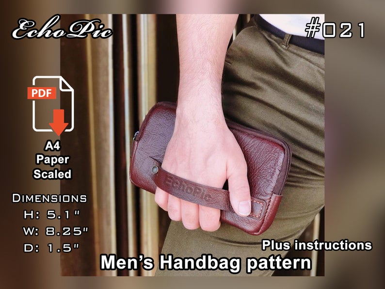 图片[2]-手工皮具图纸 手拿包ec010-皮艺果手工皮具图纸