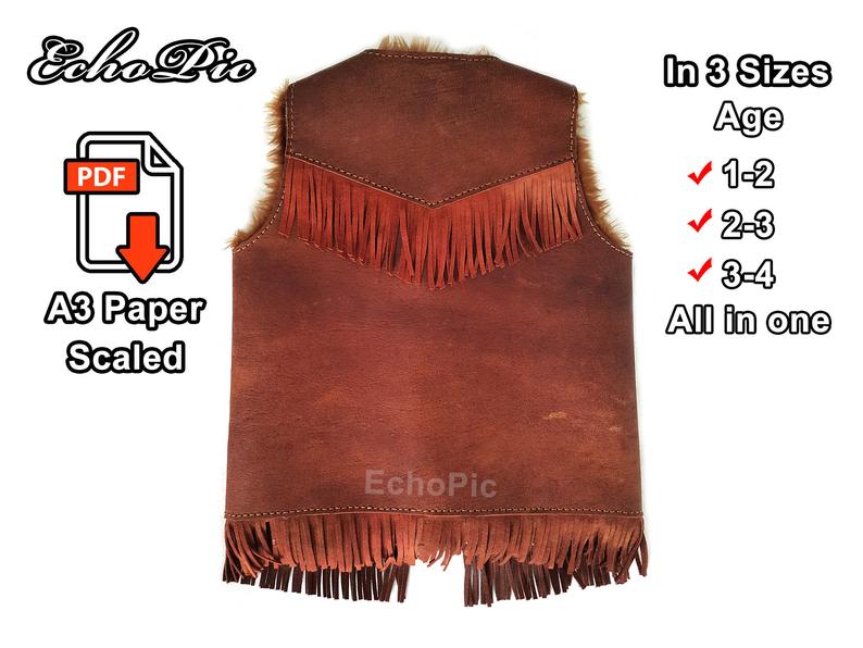 图片[3]-手工皮具图纸 儿童马甲ec011-皮艺果手工皮具图纸