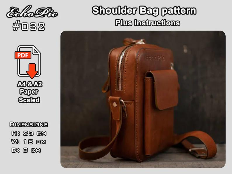 图片[3]-手工皮具图纸 男士挎包ec012-皮艺果手工皮具图纸