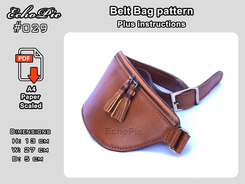 图片[3]-手工皮具图纸 腰包ec016-皮艺果手工皮具图纸