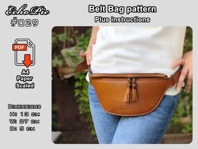 图片[2]-手工皮具图纸 腰包ec016-皮艺果手工皮具图纸