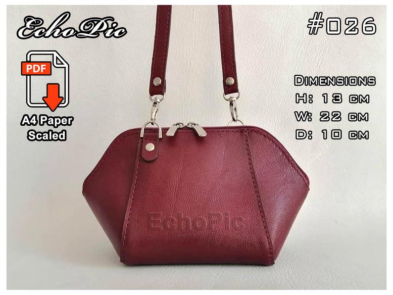 手工皮具图纸 饺子包ec017-皮艺果手工皮具图纸