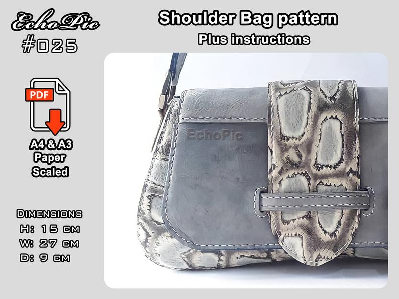 图片[2]-手工皮具图纸 单肩挎包ec021-皮艺果手工皮具图纸