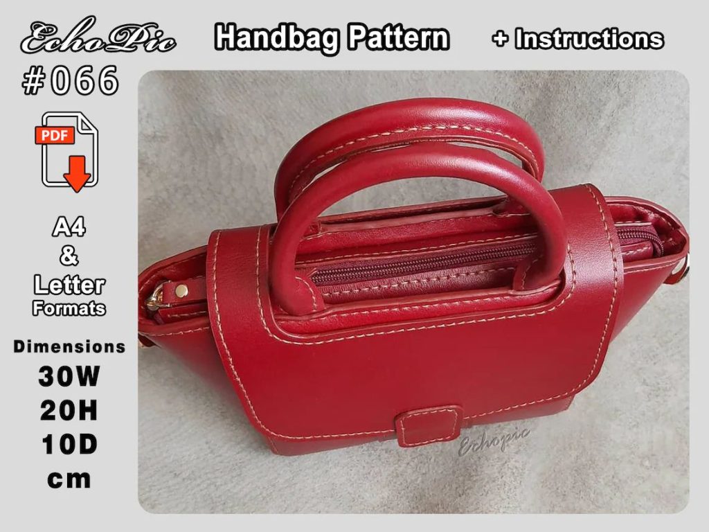 图片[2]-手工皮具图纸 手提包ec030-皮艺果手工皮具图纸