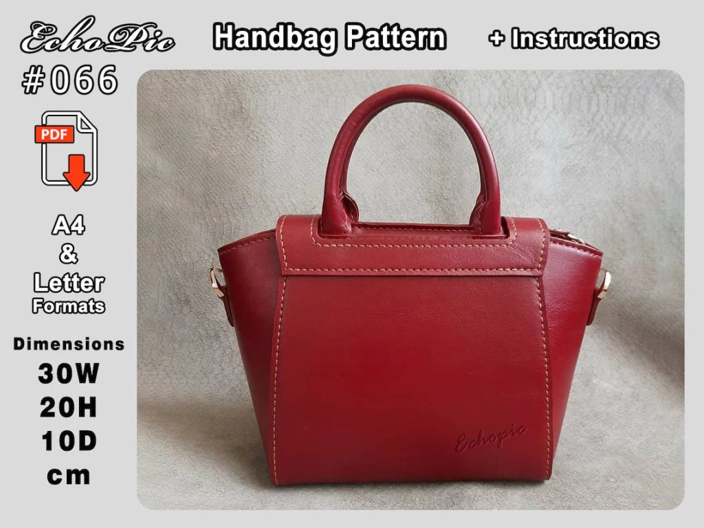 图片[3]-手工皮具图纸 手提包ec030-皮艺果手工皮具图纸