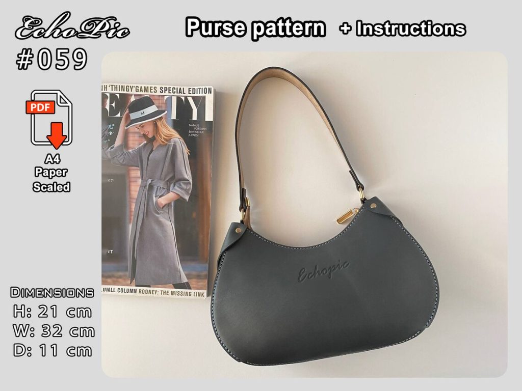 图片[1]-手工皮具图纸 腋下包ec032-皮艺果手工皮具图纸