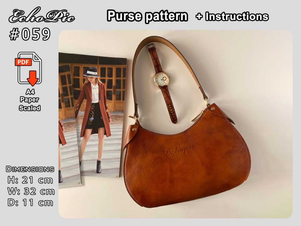 图片[3]-手工皮具图纸 腋下包ec032-皮艺果手工皮具图纸