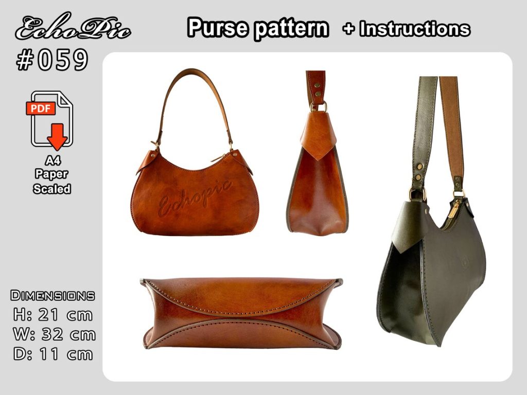 图片[2]-手工皮具图纸 腋下包ec032-皮艺果手工皮具图纸