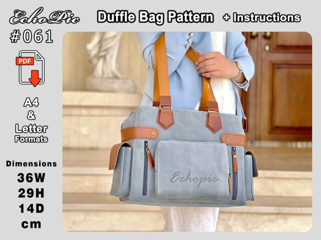 图片[2]-手工皮具图纸 旅行包ec033-皮艺果手工皮具图纸