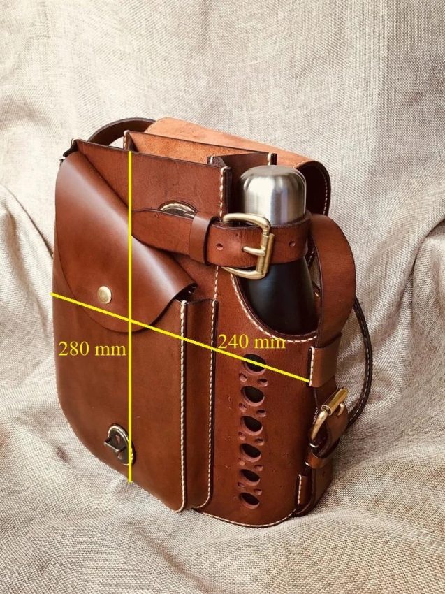 手工皮具图纸 水壶包-皮艺果手工皮具图纸
