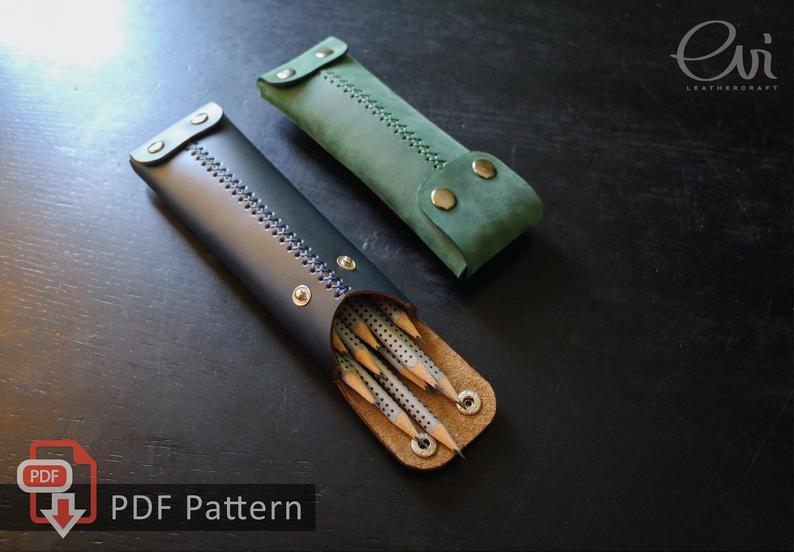 图片[3]-手工皮具图纸 一片式笔袋ed010-皮艺果手工皮具图纸