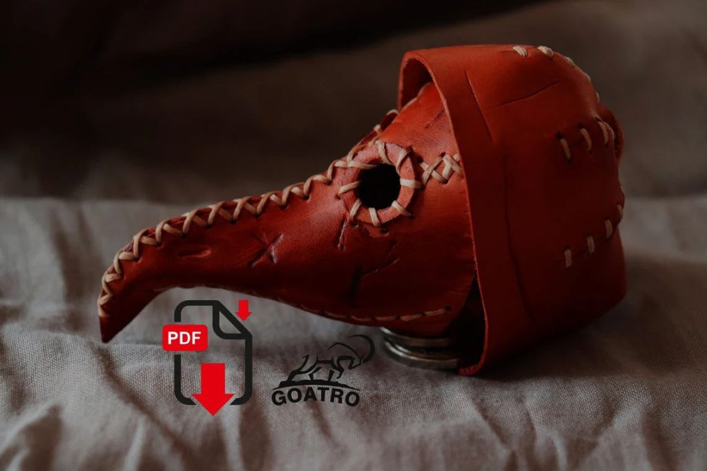 图片[2]-手工皮具图纸 鸟嘴挂件go007-皮艺果手工皮具图纸