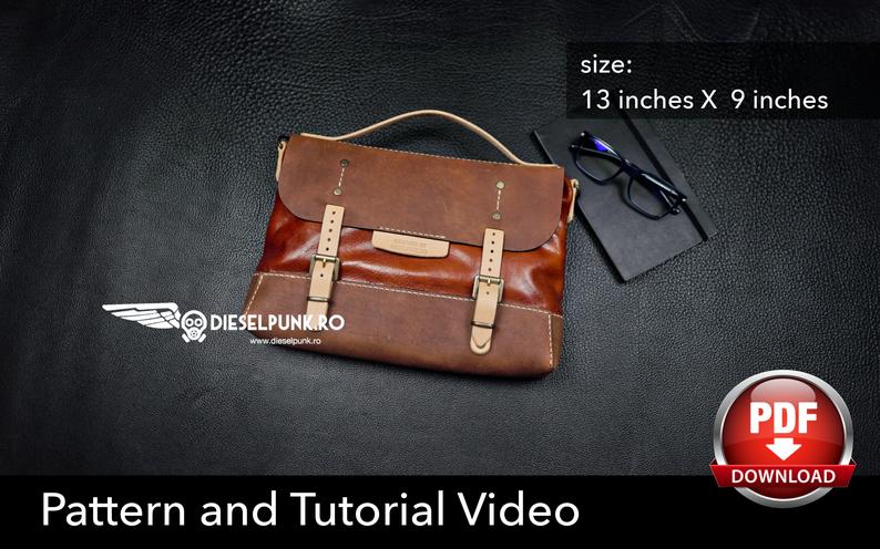手工皮具图纸 邮差包di001-皮艺果手工皮具图纸