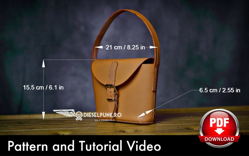 手工皮具图纸 手提包di009-皮艺果手工皮具图纸