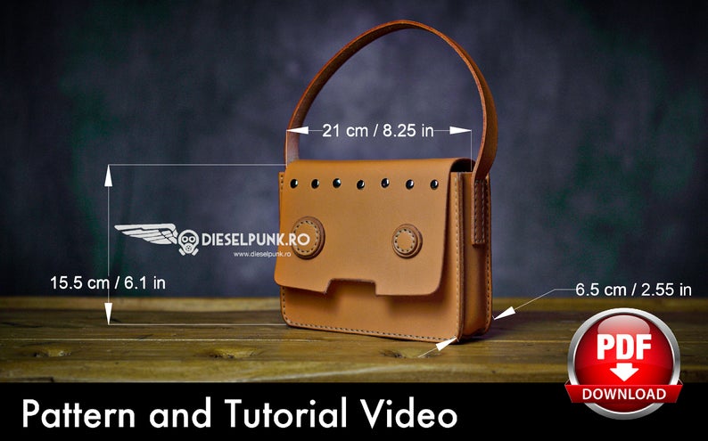 图片[3]-手工皮具图纸 手提包di009-皮艺果手工皮具图纸