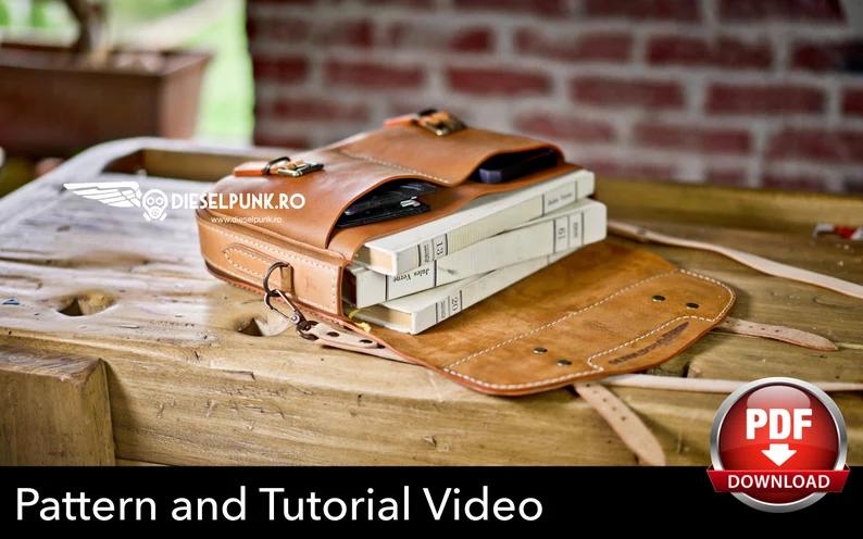 图片[3]-手工皮具图纸 邮差书包di013-皮艺果手工皮具图纸