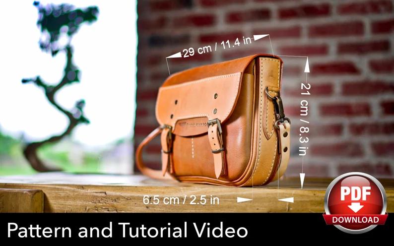 图片[2]-手工皮具图纸 邮差书包di013-皮艺果手工皮具图纸