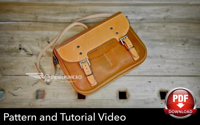 手工皮具图纸 邮差书包di013-皮艺果手工皮具图纸