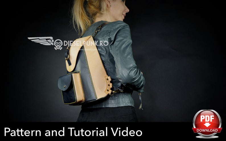 图片[2]-手工皮具图纸 双肩包di020-皮艺果手工皮具图纸