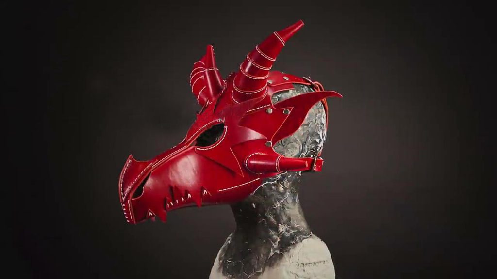 图片[3]-手工皮具图纸 壁挂龙面具di024-皮艺果手工皮具图纸