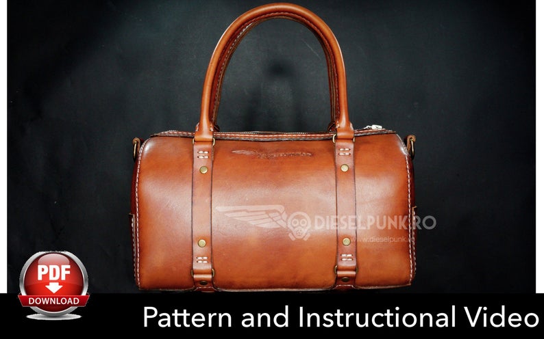 图片[3]-手工皮具图纸 波士顿行李包di027-皮艺果手工皮具图纸