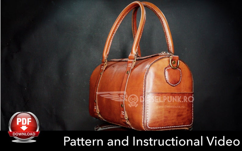 图片[2]-手工皮具图纸 波士顿行李包di027-皮艺果手工皮具图纸