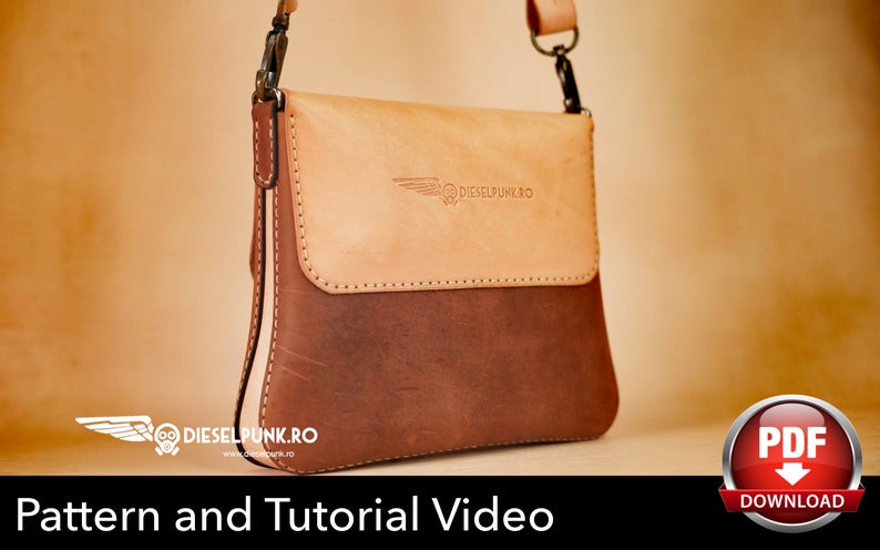 图片[3]-手工皮具图纸 邮差包di028-皮艺果手工皮具图纸