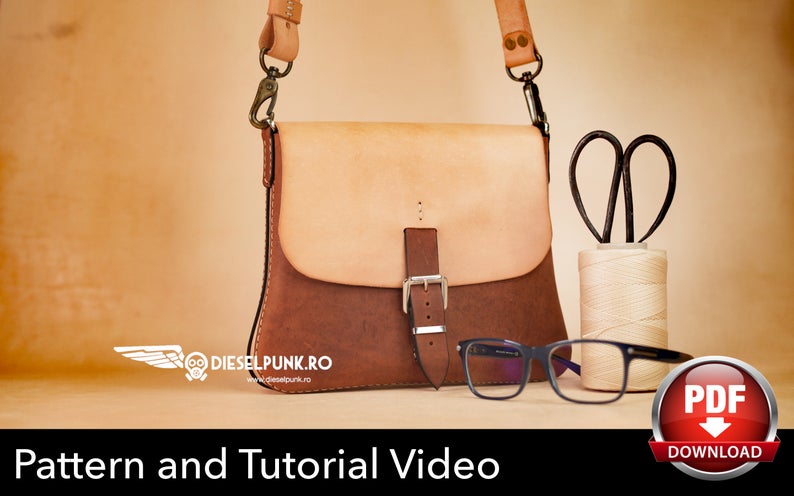 图片[2]-手工皮具图纸 邮差包di028-皮艺果手工皮具图纸