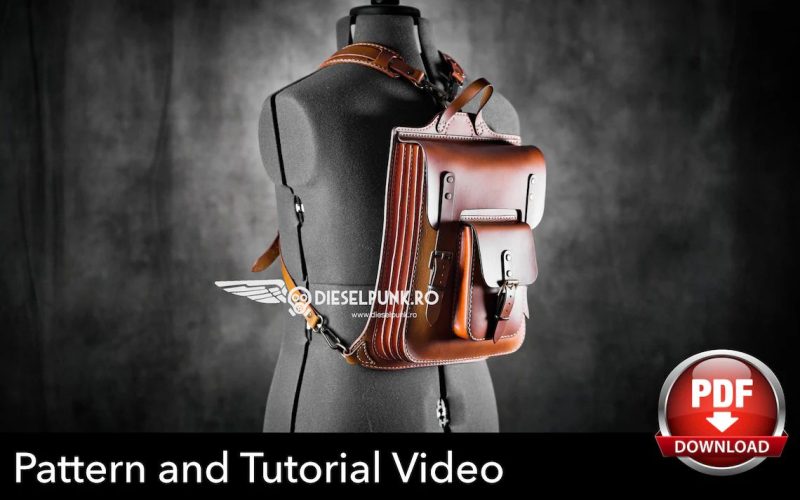 手工皮具图纸 双肩包di034-皮艺果手工皮具图纸