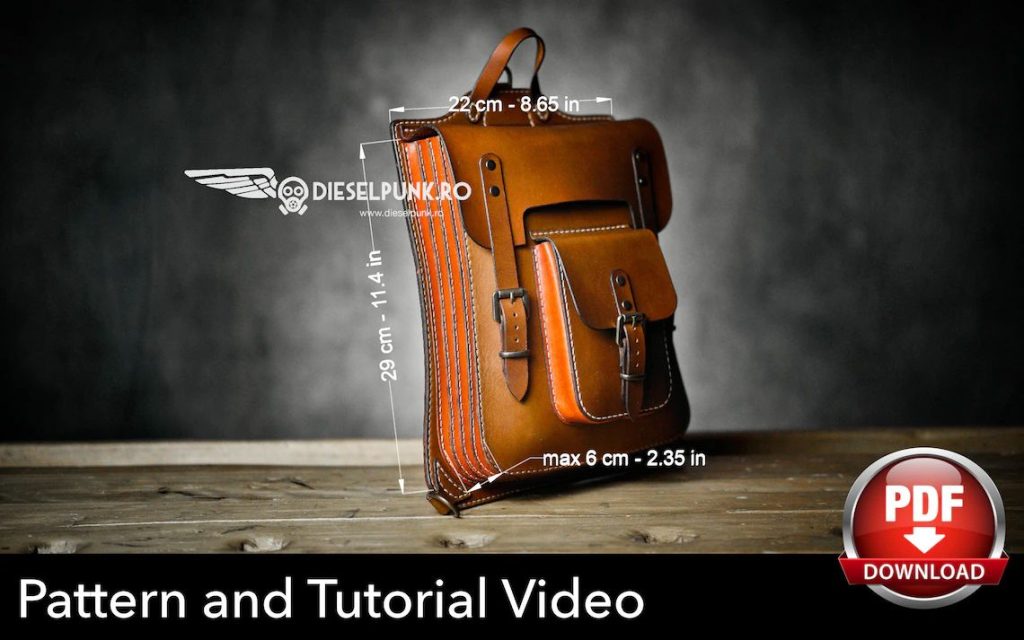 图片[3]-手工皮具图纸 双肩包di034-皮艺果手工皮具图纸