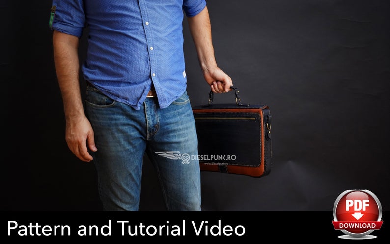 图片[3]-手工皮具图纸 公文包di036-皮艺果手工皮具图纸