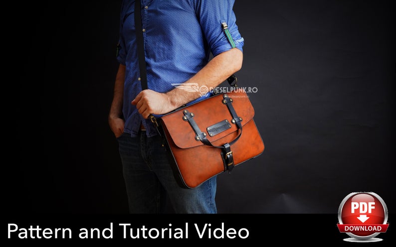 图片[2]-手工皮具图纸 公文包di036-皮艺果手工皮具图纸