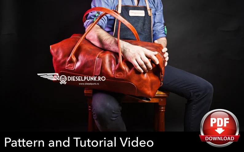 图片[2]-手工皮具图纸 行李包di039-皮艺果手工皮具图纸