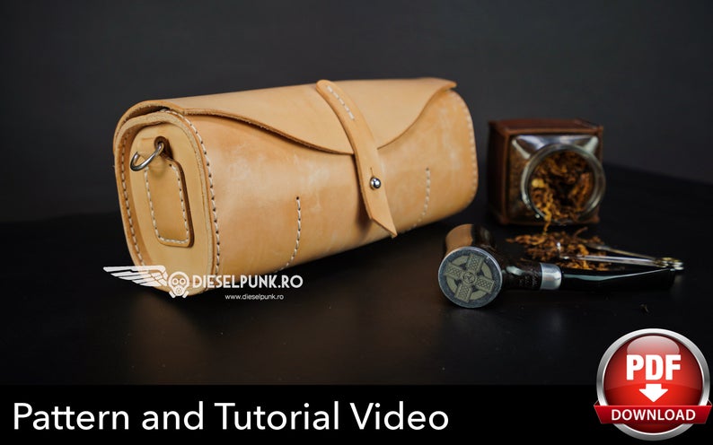 图片[2]-手工皮具图纸 烟斗包di040-皮艺果手工皮具图纸