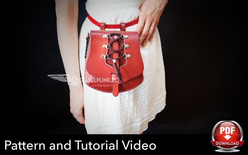 图片[2]-手工皮具图纸 狩猎腰包di042-皮艺果手工皮具图纸