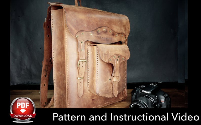 图片[2]-手工皮具图纸 双肩包di047-皮艺果手工皮具图纸