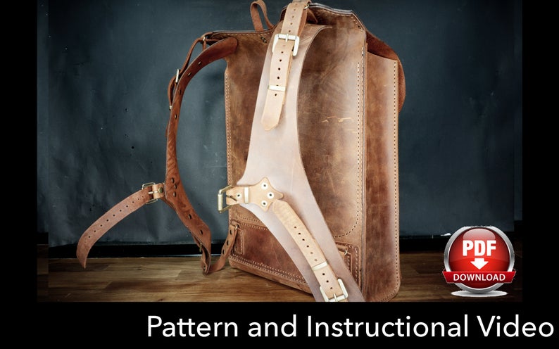 图片[3]-手工皮具图纸 双肩包di047-皮艺果手工皮具图纸