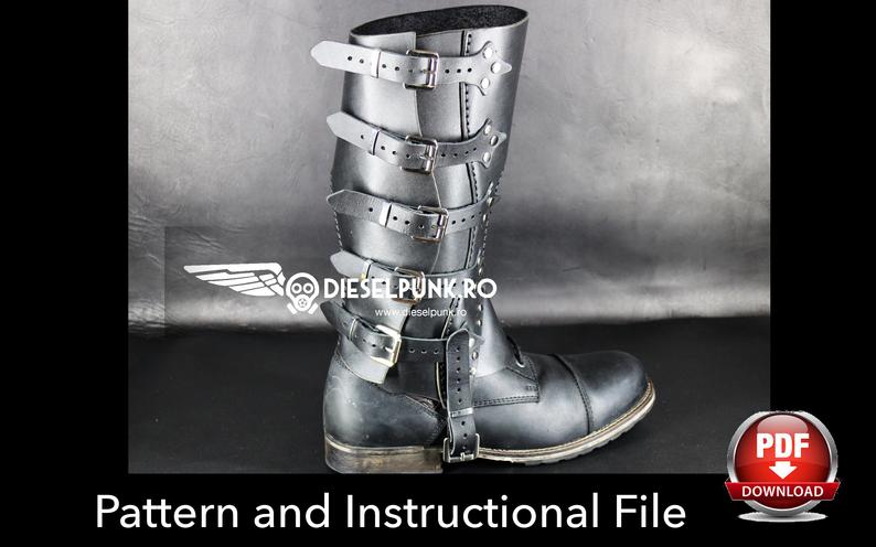 图片[4]-手工皮具图纸 腿部护具di053-4-皮艺果手工皮具图纸