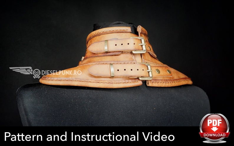 图片[2]-手工皮具图纸 颈甲di053-6-皮艺果手工皮具图纸